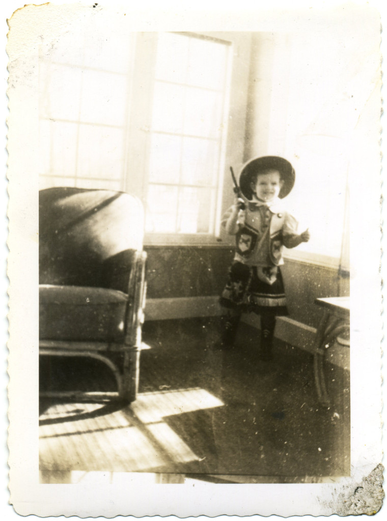 Photo of Mimi Baird as a child dressed as a cowgirl