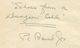 Dr. Perry Baird's handwritten manuscript